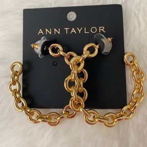 NWT. Ann Taylor chain hoop earrings